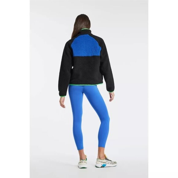New Balance Women's Sherpa Fleece Jacket Large Black & Blue New With Tag - Picture 2 of 2